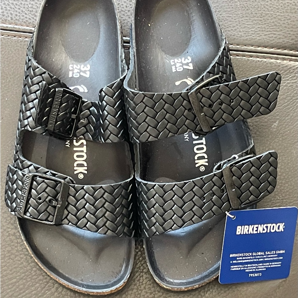 Brand New, Birkenstock Arizona Woven Double-Strap Sandals, Size 37, Narrow